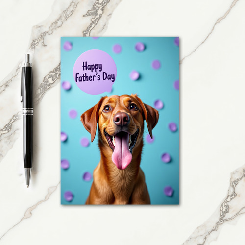 Golden Dog Fathers Day Wish Card