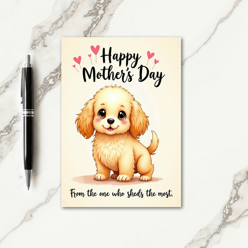 Golden Dog Happy Mothers Card