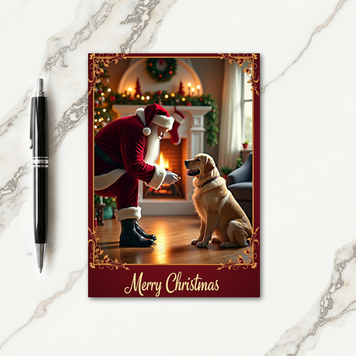 Golden Dog Hearth Christmas Card