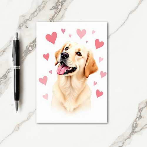 Golden Dog Hearts Mothers Day Card