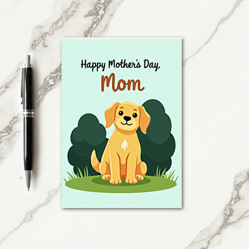 Golden Dog Mom Happy Mothers Day Card