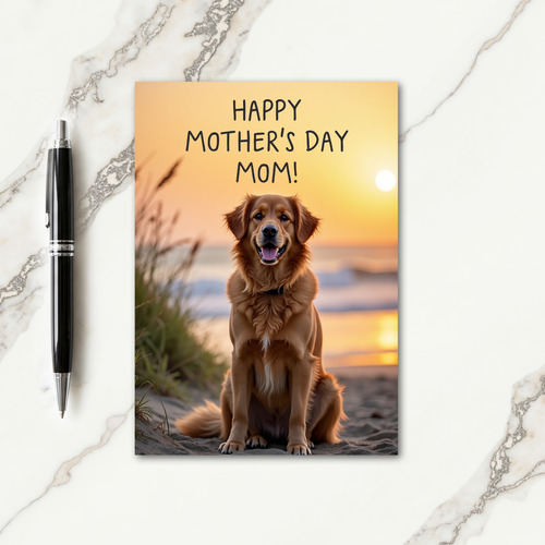 Golden Dog Mothers Day Greeting Card