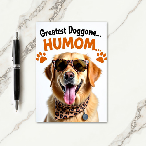 Golden Dog Mothers Day Message Card