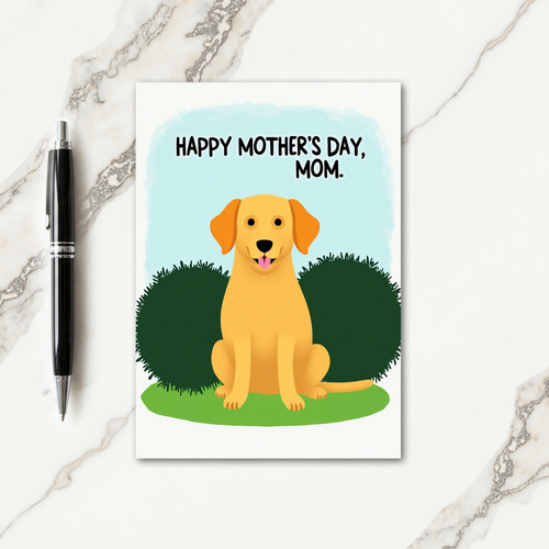 Golden Dog Mothers Day Mom Card