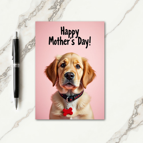 Golden Dog Mothers Day Portrait Card