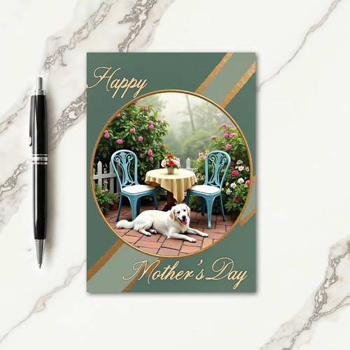 Golden Dog Mothers Day Scene Card