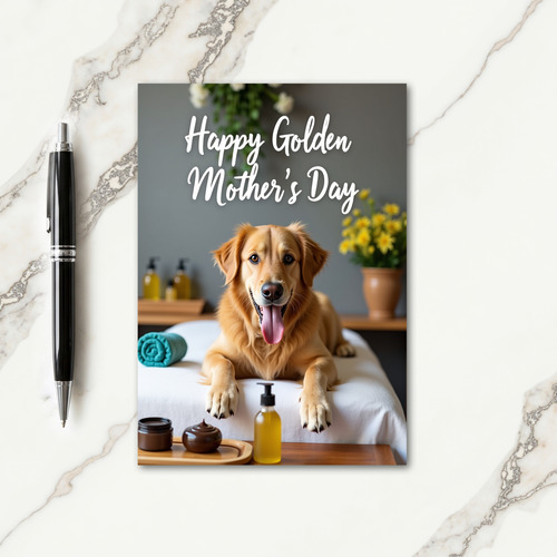 Golden Dog Mothers Day Spa Card