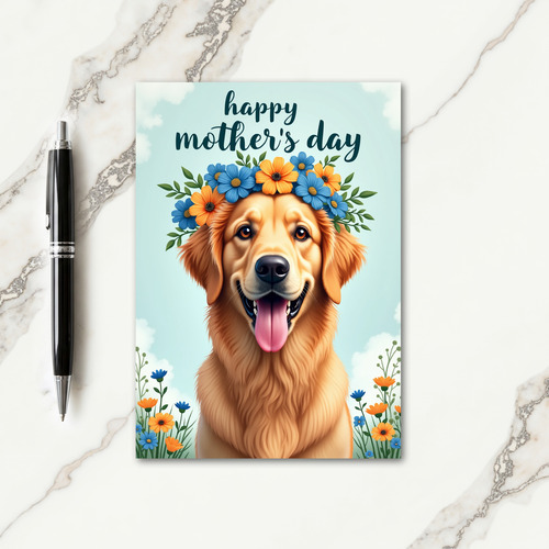 Golden Dog Portrait Smile Card