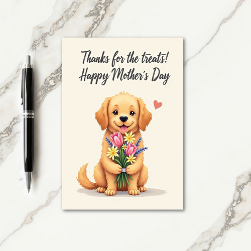 Golden Dog Thanks Mothers Day Card