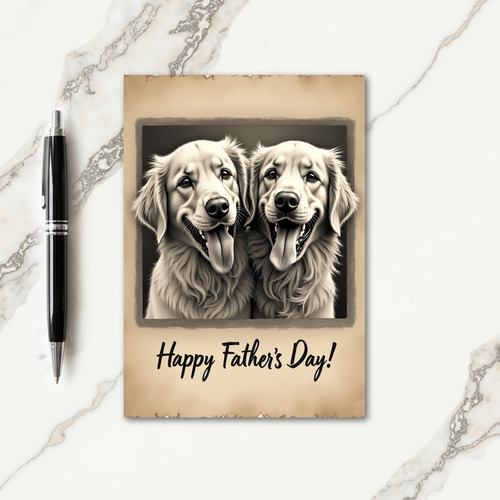 Golden Dogs Fathers Day Card