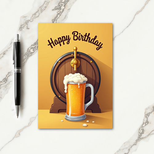 Golden Drink Birthday Card