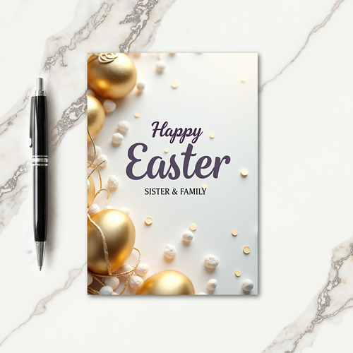 Golden Easter Sphere Holiday Card