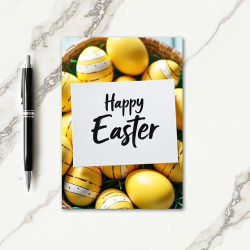 Golden Egg Pattern Spring Card