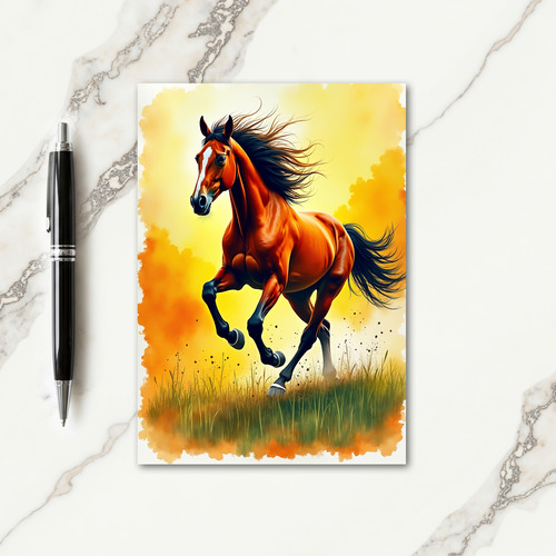 Golden Equine Fathers Day Card