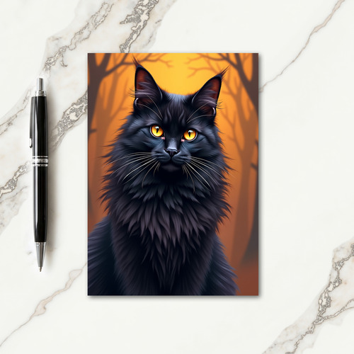 Golden Eyed Cat Birthday Card