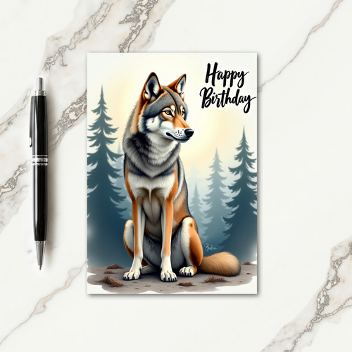 Golden Eyed Dog Birthday Card