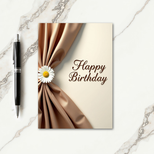 Golden Fabric Birthday Card