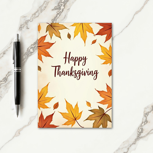 Golden Fall Thanksgiving Card thumbnail