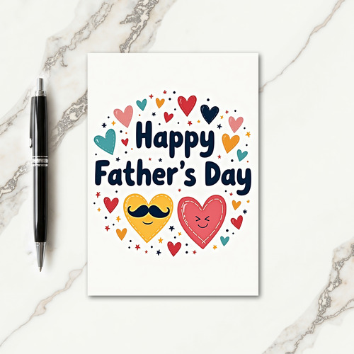 Golden Father Figure Heart Card