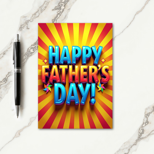 Golden Fathers Day Burst Card