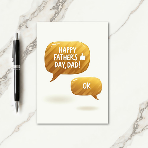 Golden Fathers Day Chat Card