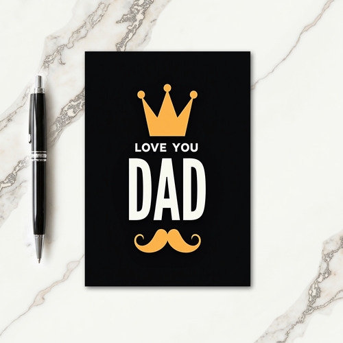Golden Fathers Day Emblem Card