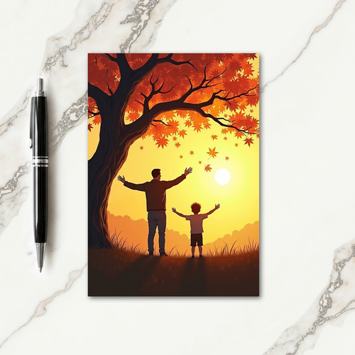 Golden Fathers Day Embrace Card
