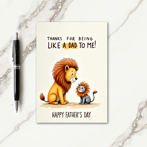 Golden Fathers Day Feline Card