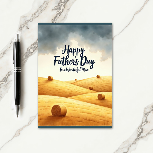Golden Fathers Day Fields Card