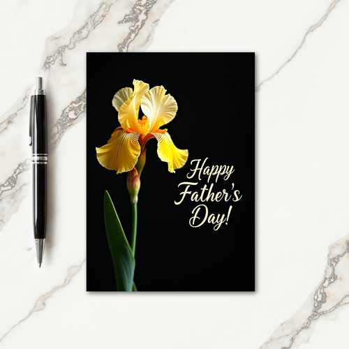 Golden Fathers Day Floral Card