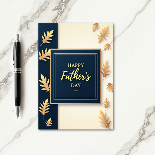 Golden Fathers Day Foliage Card
