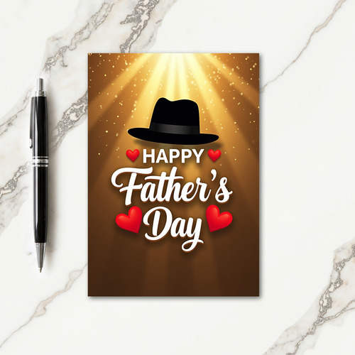Golden Fathers Day Glow Card