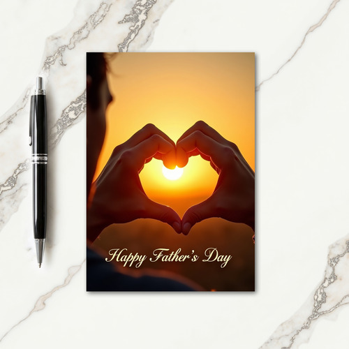Golden Fathers Day Heart Card