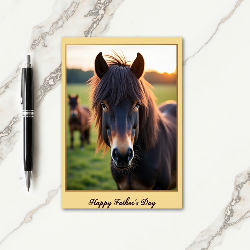 Golden Fathers Day Horse Card