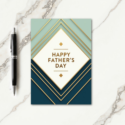 Golden Fathers Day Lines Card