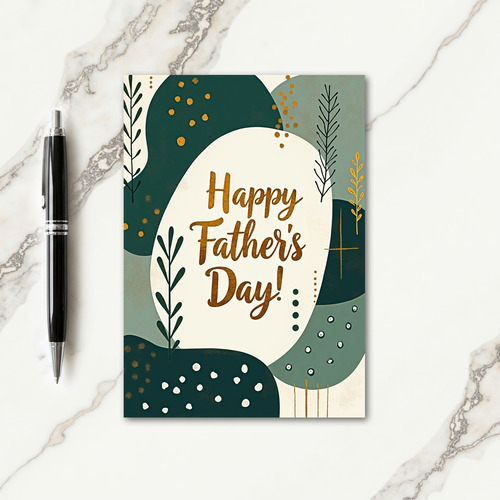 Golden Fathers Day Message Card