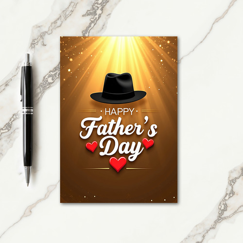 Golden Fathers Day Rays Card