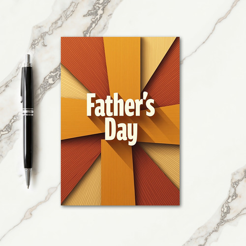 Golden Fathers Day Ribbons Card
