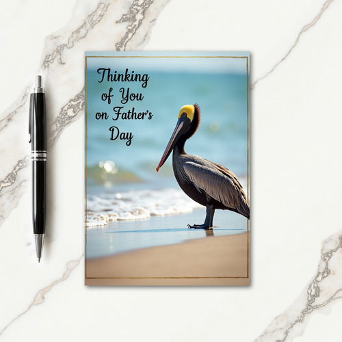 Golden Fathers Day Seaside Card