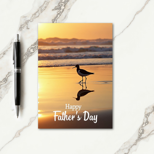 Golden Fathers Day Shorebird Card