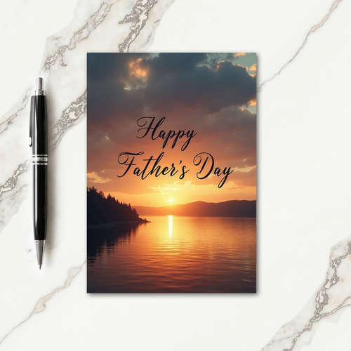 Golden Fathers Day Sunset Card