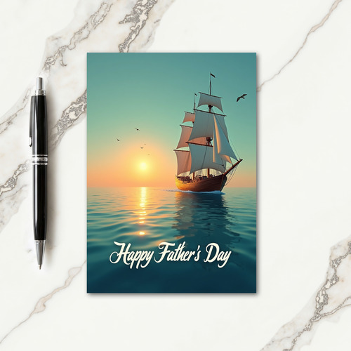 Golden Fathers Day Voyage Card