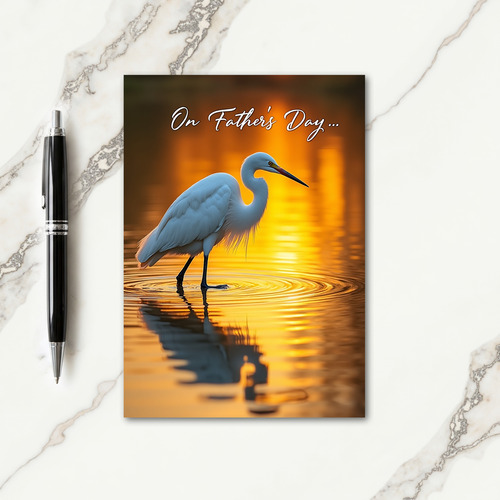 Golden Fathers Day Wading Bird Card