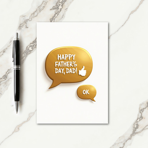 Golden Fathers Day Wish Card