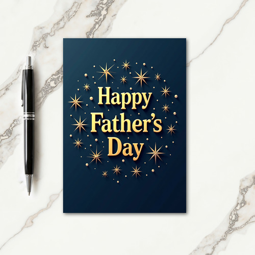 Golden Fathers Day Wishes Card