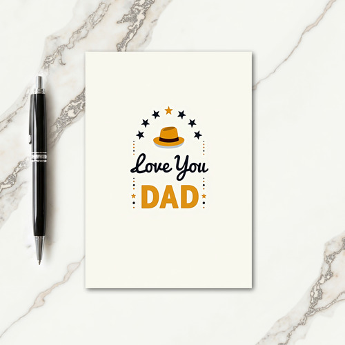 Golden Fedora Fathers Day Card