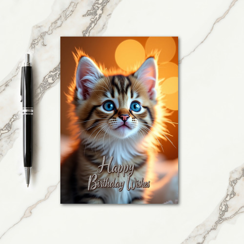 Golden Feline Birthday Card