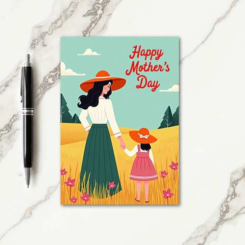 Golden Field Mothers Day Card
