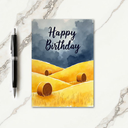 Golden Fields Birthday Card