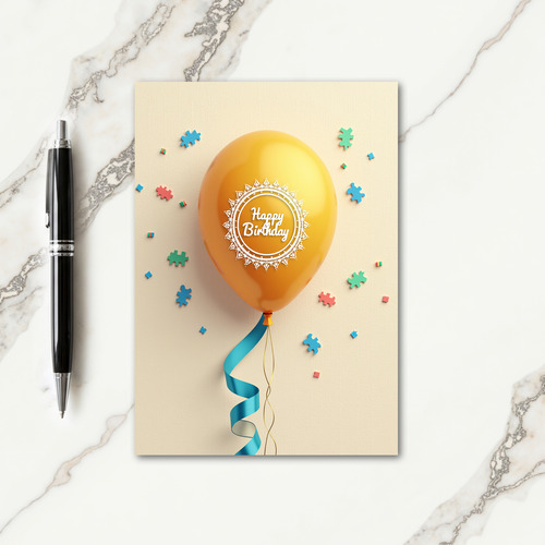 Golden Filigree Balloon Card
